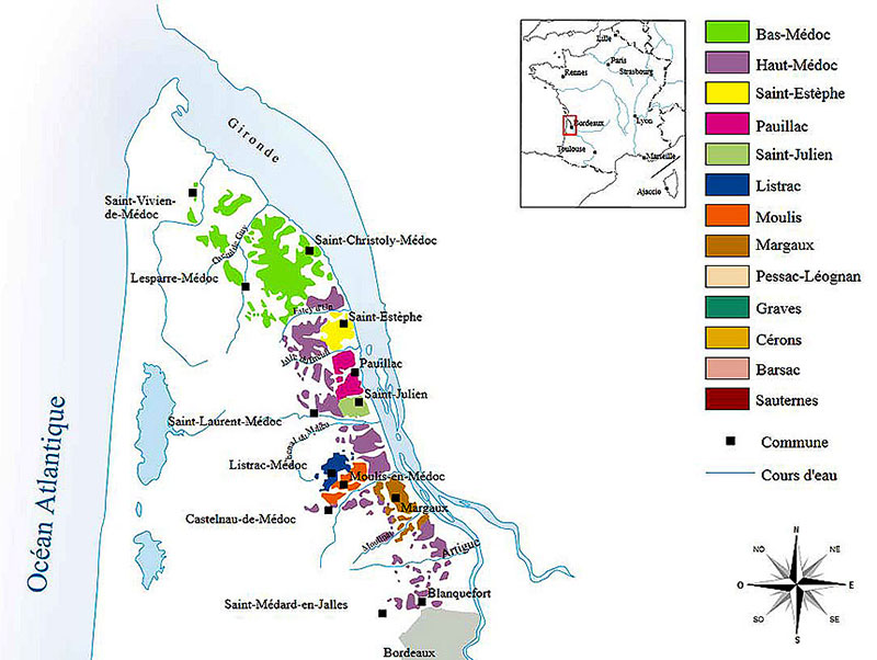Appellations in de Medoc